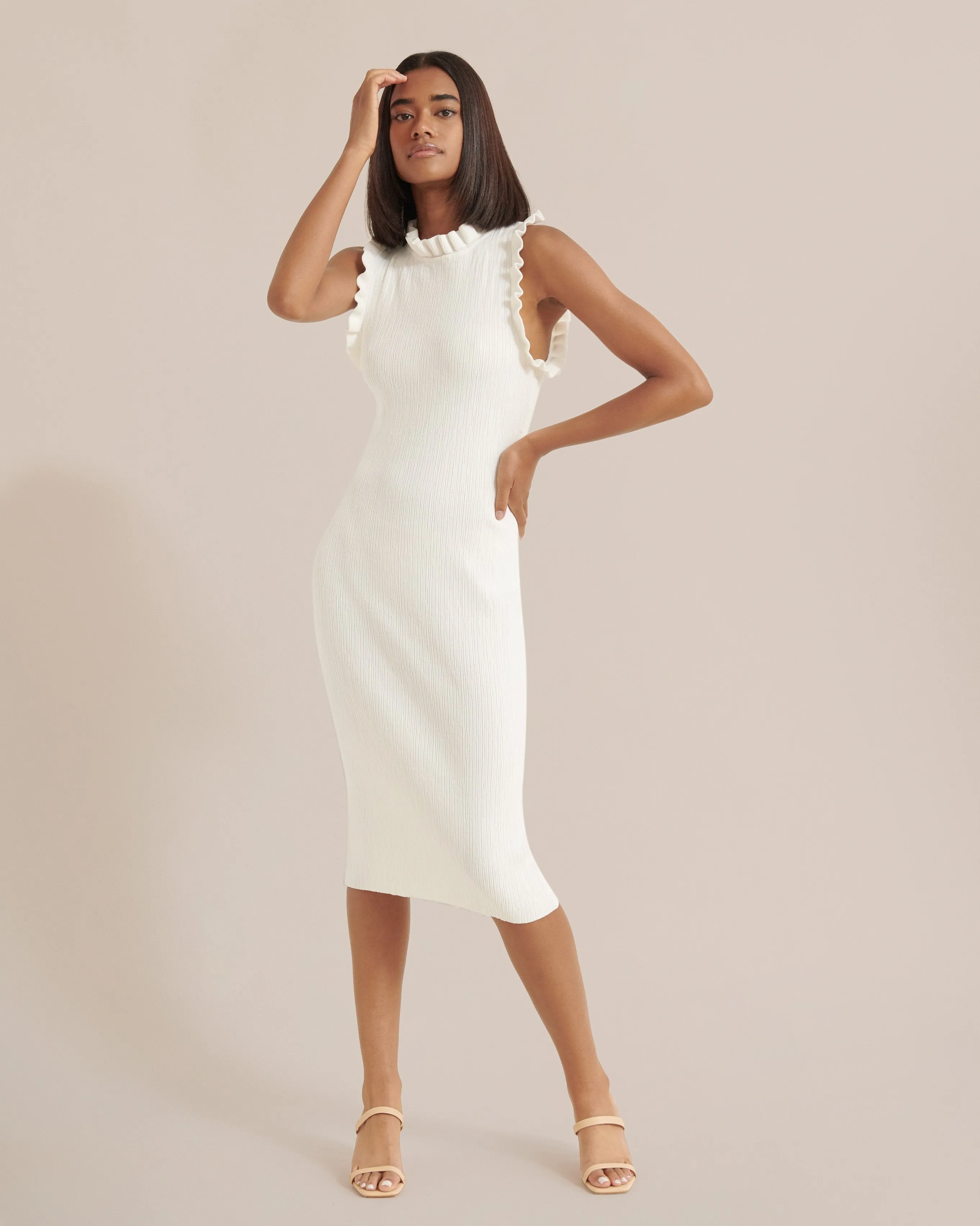 Madelyn Ruffle Trim Midi Dress