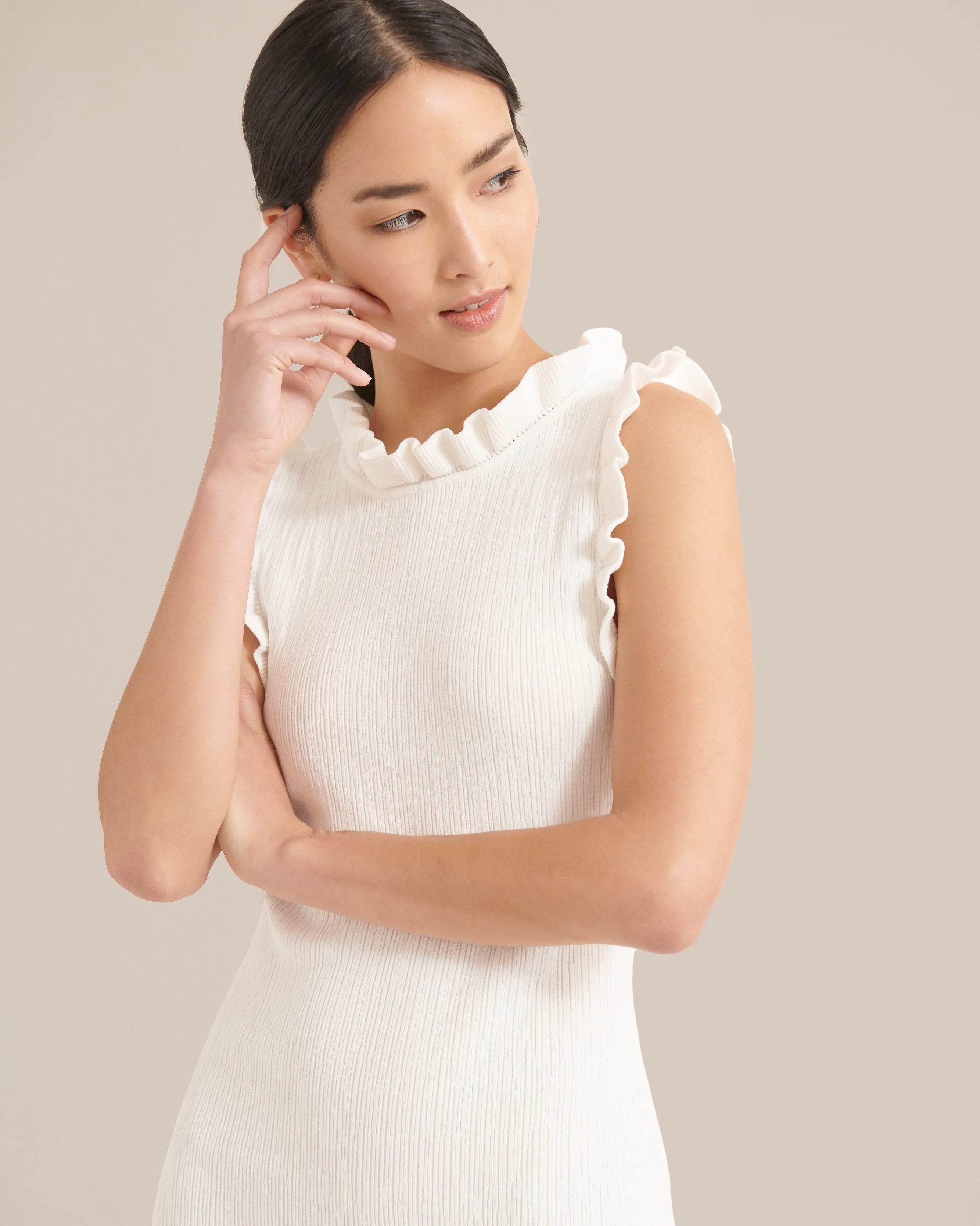 Madelyn Ruffle Trim Midi Dress