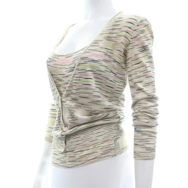 Missoni Pink Brown Gold Lime White Top Cardigan Twin Set