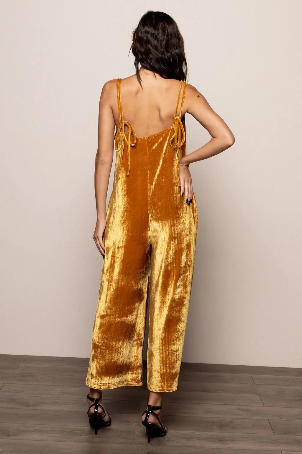 Mustard Velvet Jumpsuit in Mustard
