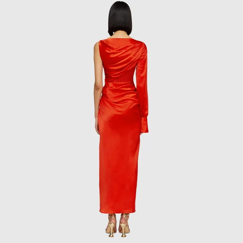 Nina One Shoulder Draped Dress