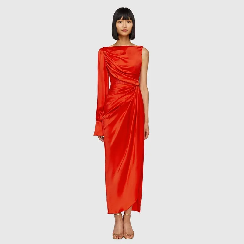 Nina One Shoulder Draped Dress