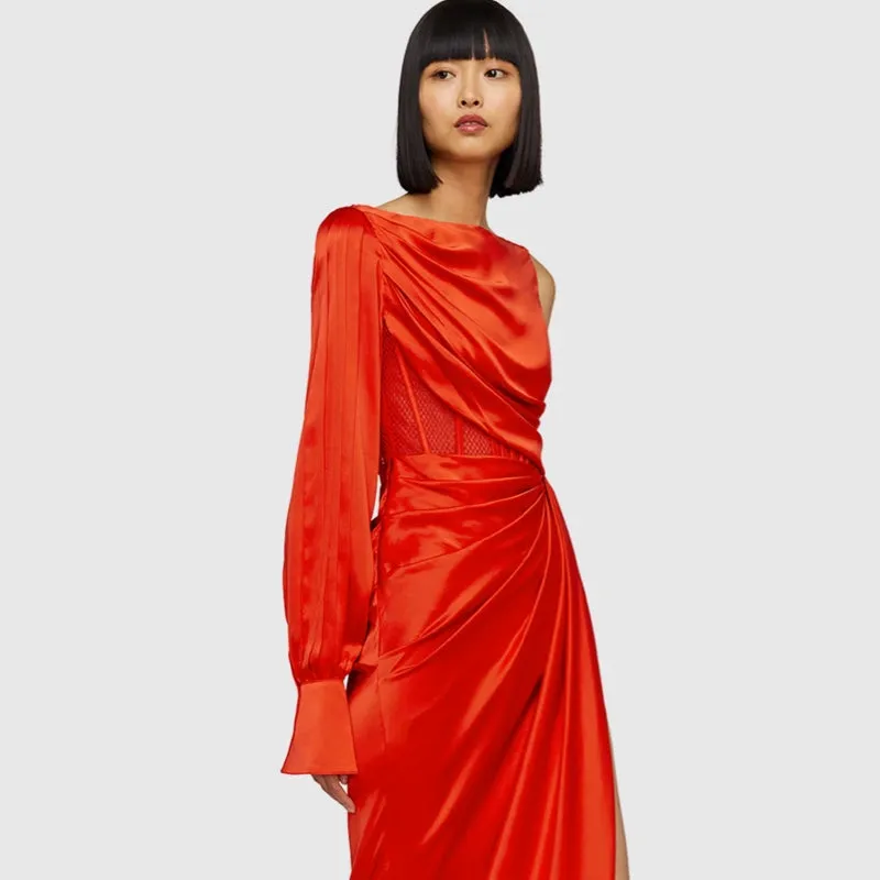 Nina One Shoulder Draped Dress
