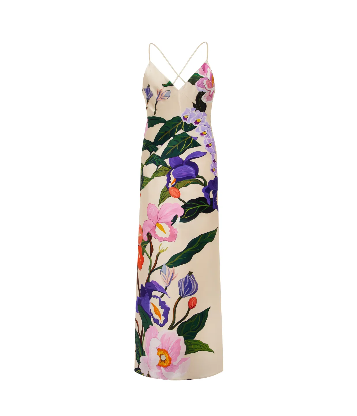 Olive Crepe Dress in Tree of Life