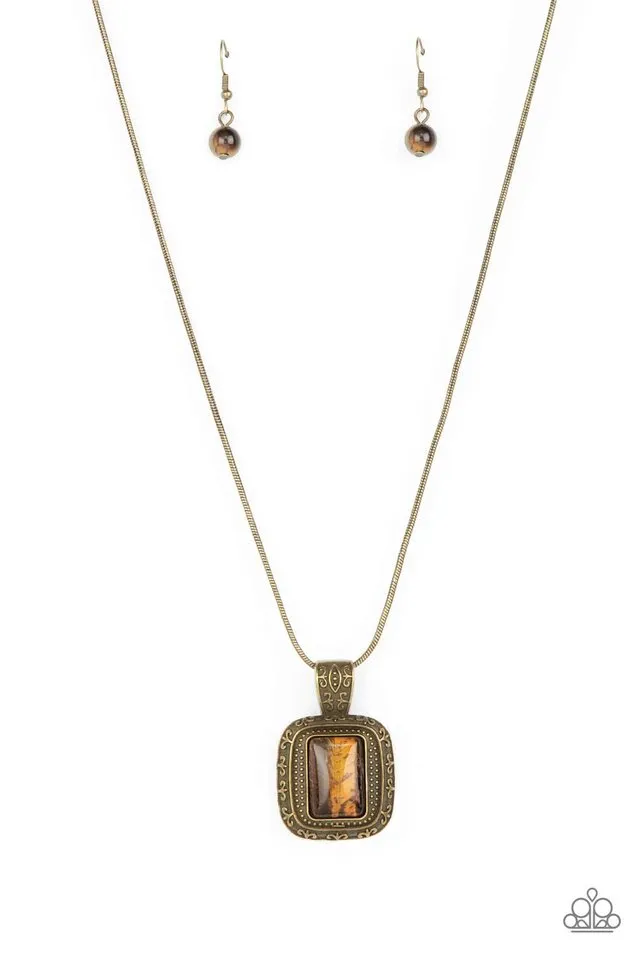 Paparazzi Necklace ~ Right Hand TALISMAN - Brass