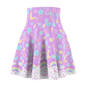 Pastel Party High Waist Skater Skirt (Lavender)