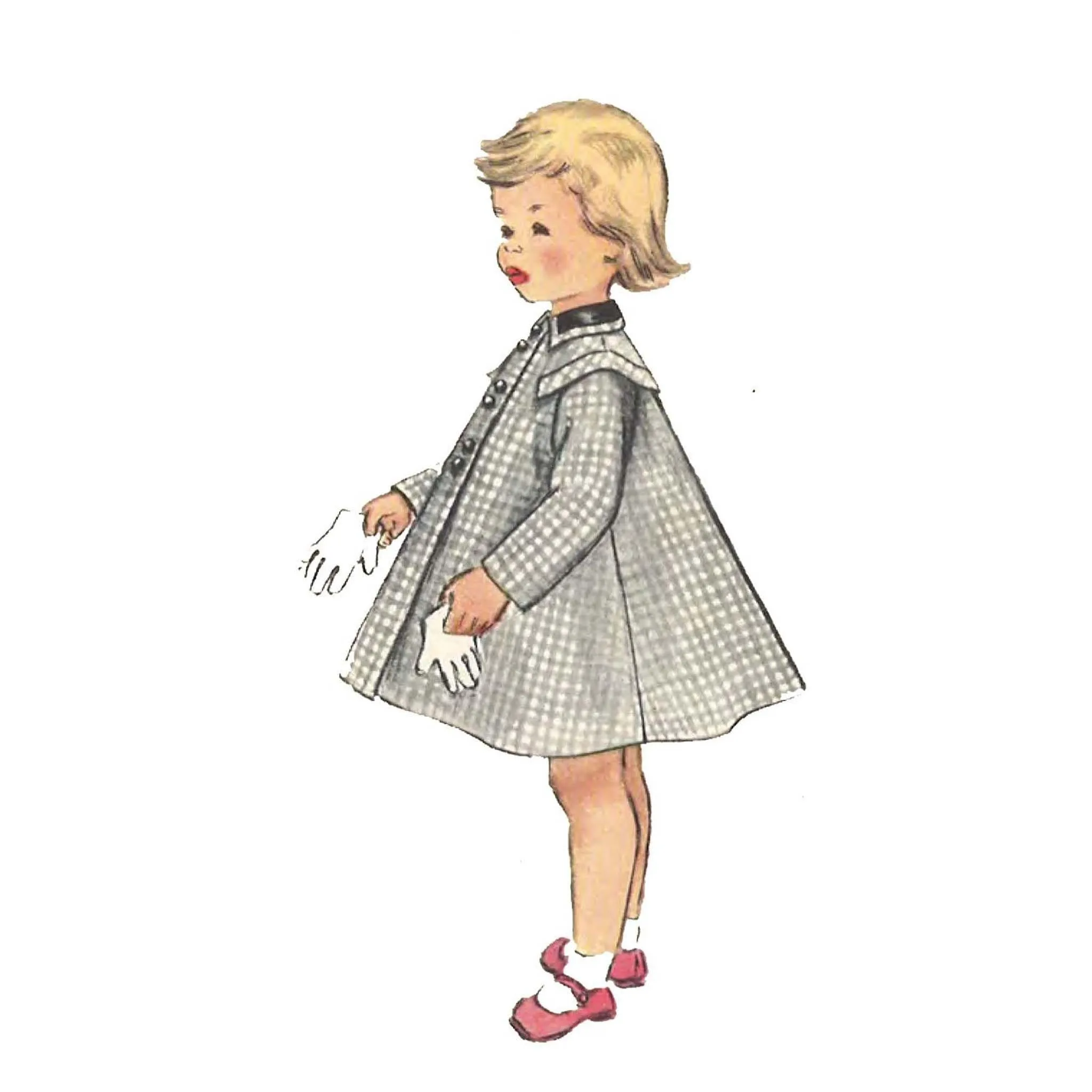PDF - 1950's Sewing Pattern: Girl's Toddler's Pretty Dress & Coat, Size 3 - Chest 22” (55.9cm) - Instantly Print at Home