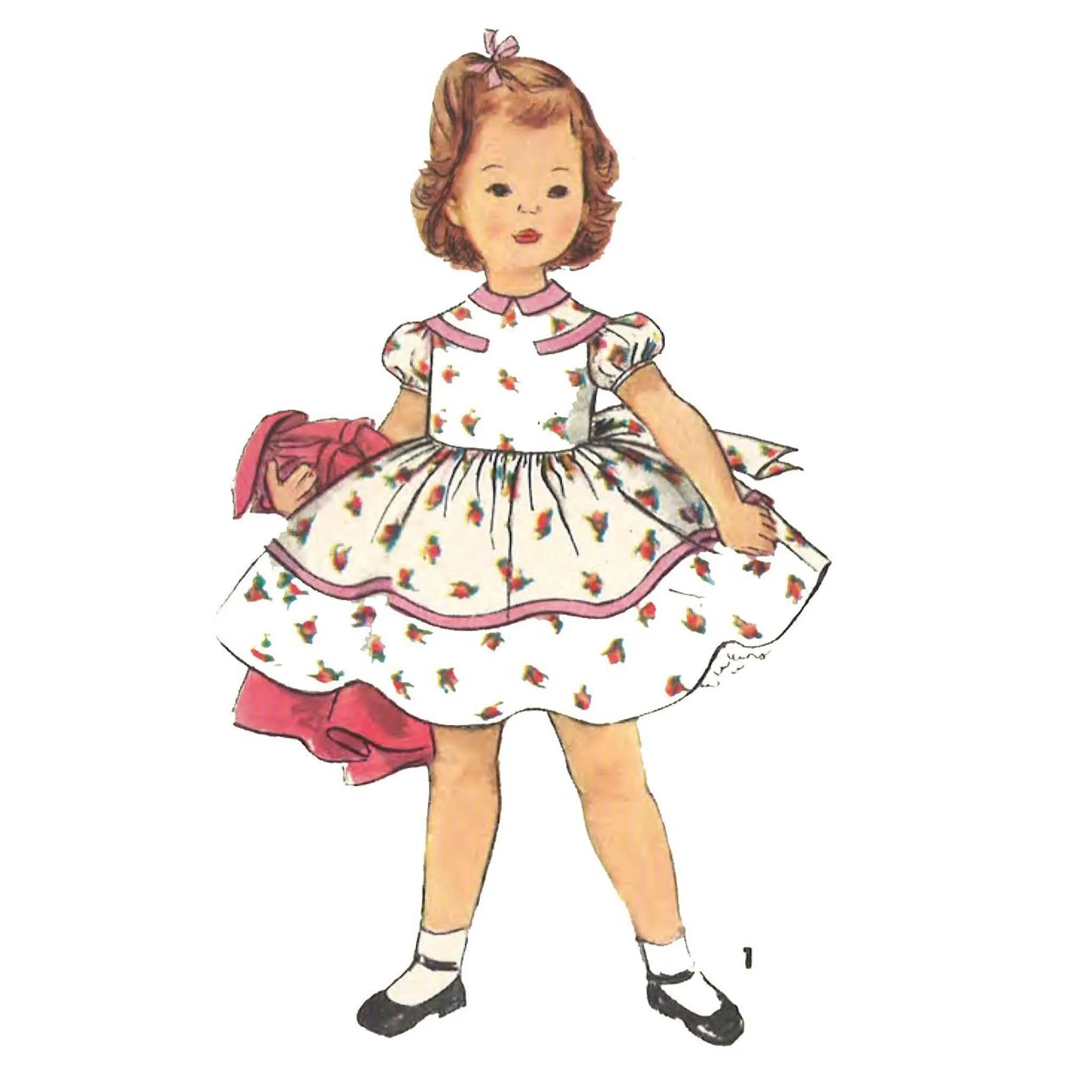 PDF - 1950's Sewing Pattern: Girl's Toddler's Pretty Dress & Coat, Size 3 - Chest 22” (55.9cm) - Instantly Print at Home