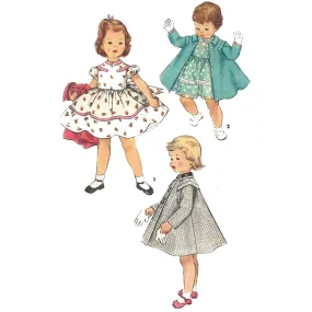 PDF - 1950's Sewing Pattern: Girl's Toddler's Pretty Dress & Coat, Size 3 - Chest 22” (55.9cm) - Instantly Print at Home