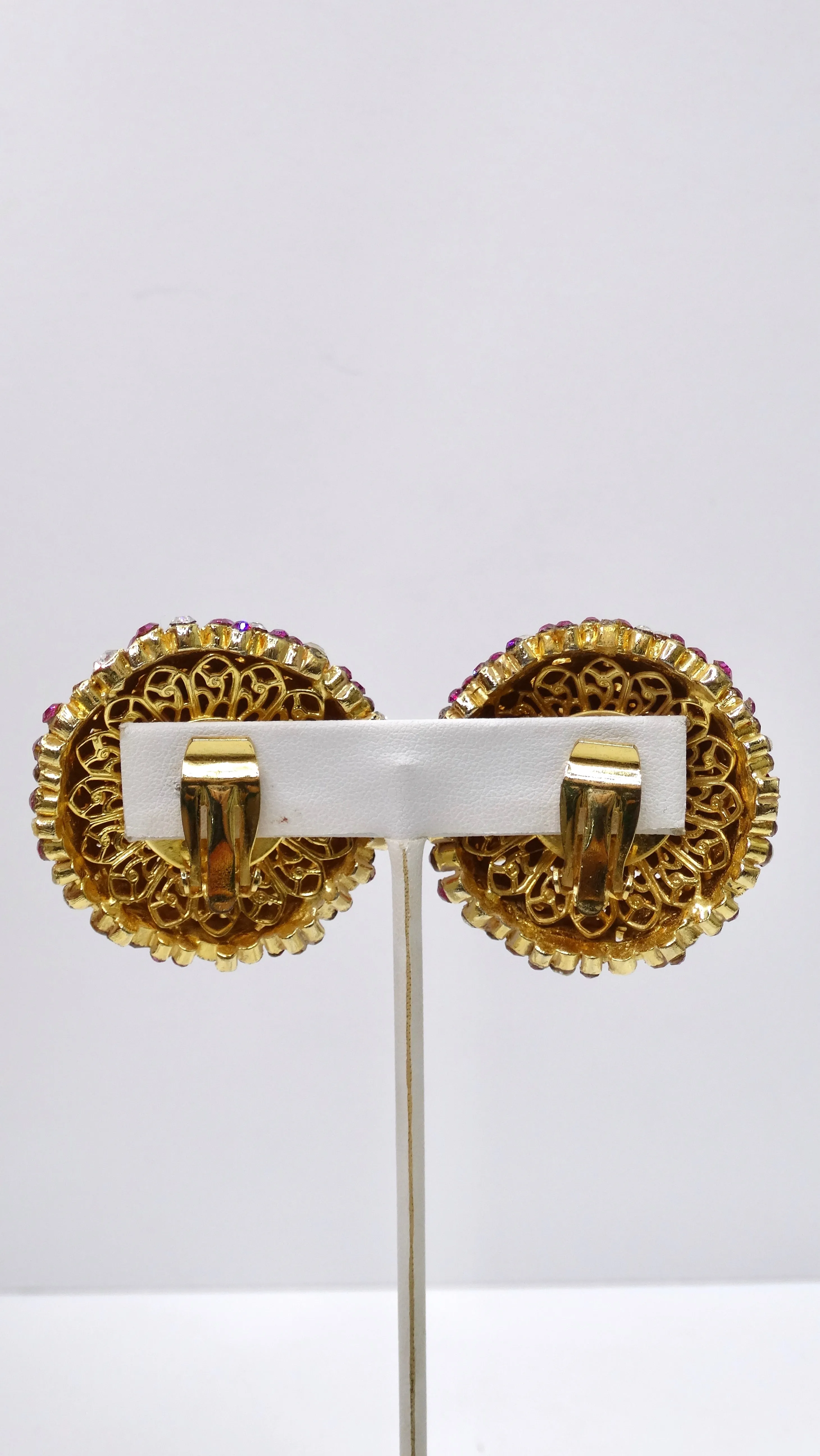 Purple Vintage Dome Clip-On Earrings