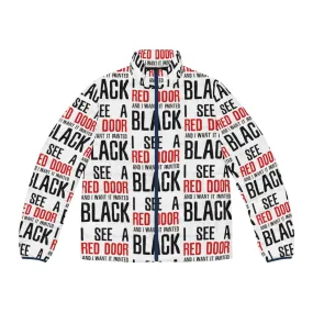"The Rolling Stones Paint It Black Lyrics Puffer Jacket"