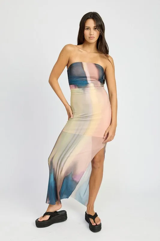 SHIRRED TUBE MAXI DRESS Long Maxi Tube dress