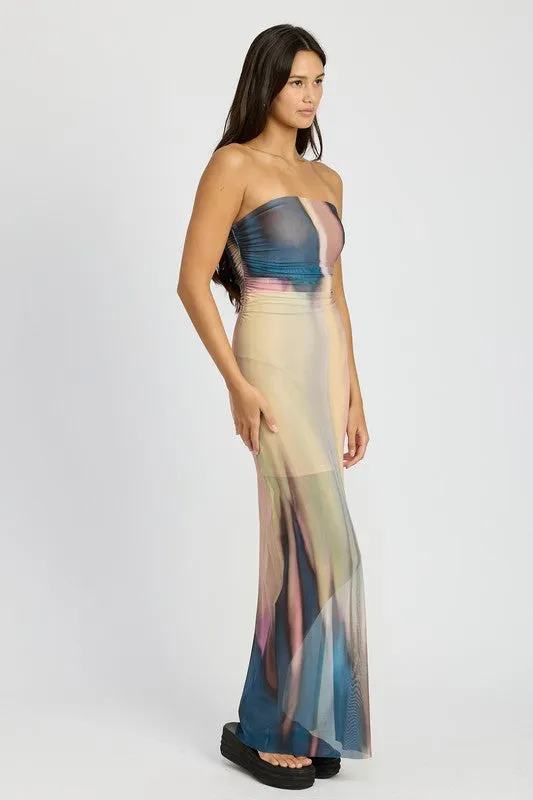 SHIRRED TUBE MAXI DRESS Long Maxi Tube dress