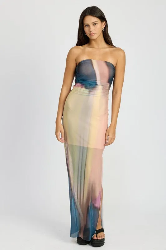 SHIRRED TUBE MAXI DRESS Long Maxi Tube dress