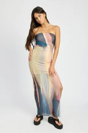 SHIRRED TUBE MAXI DRESS Long Maxi Tube dress