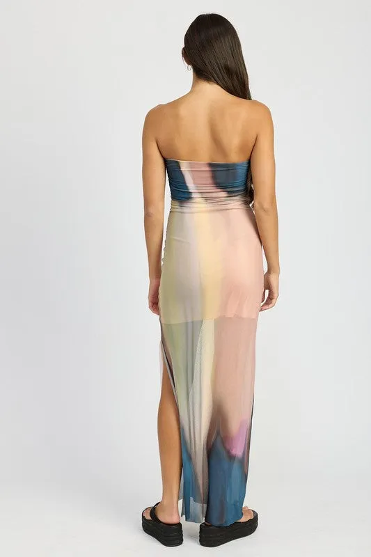 SHIRRED TUBE MAXI DRESS Long Maxi Tube dress
