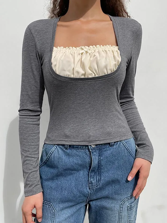 Spray Heart Graceful Printed Crop Top