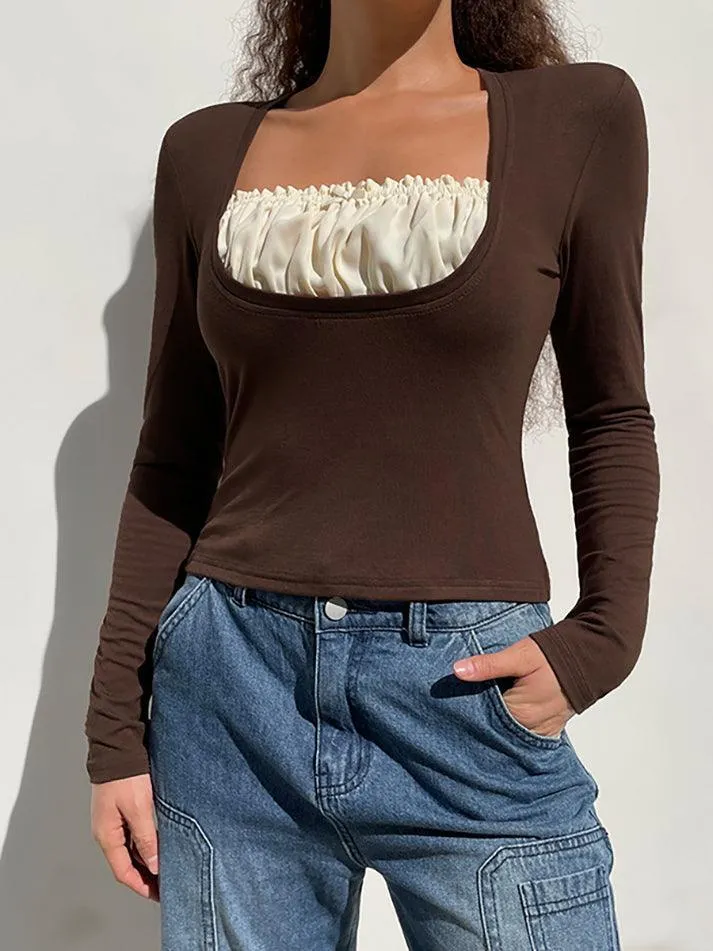 Spray Heart Graceful Printed Crop Top