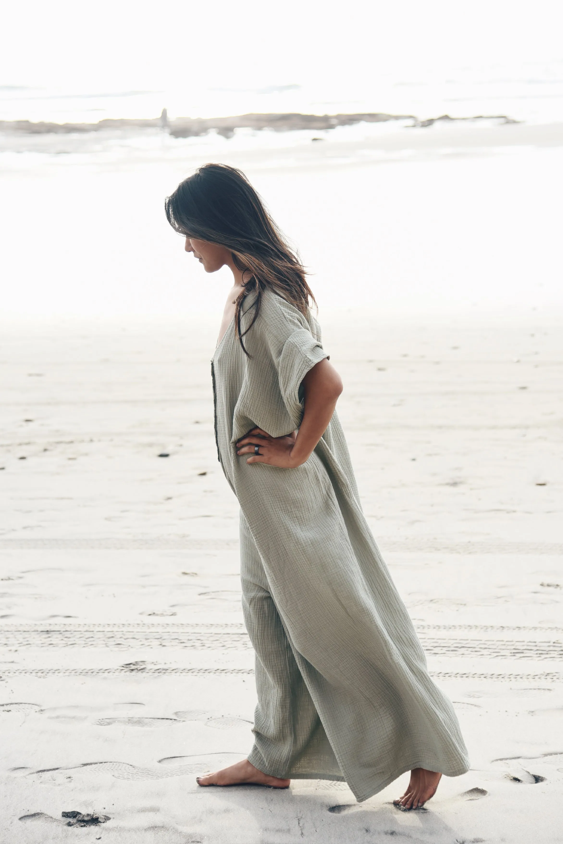 The Kaftan Jumpsuit // Sage