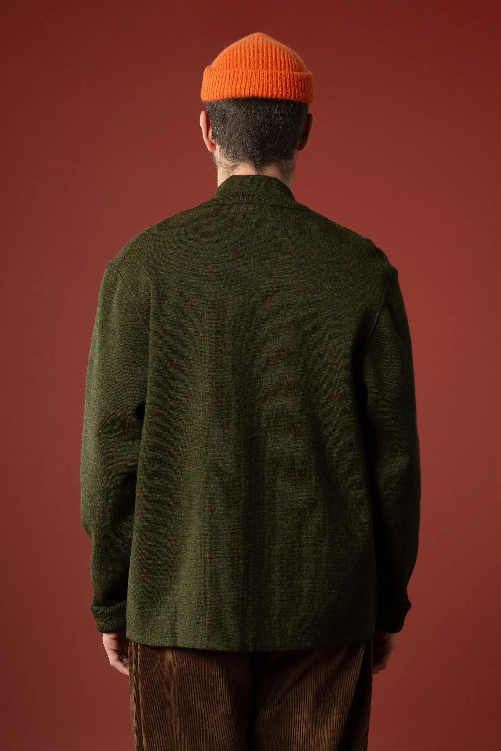 Veste Noragi vert olive en maille milano - Le Minor x Flâneurs