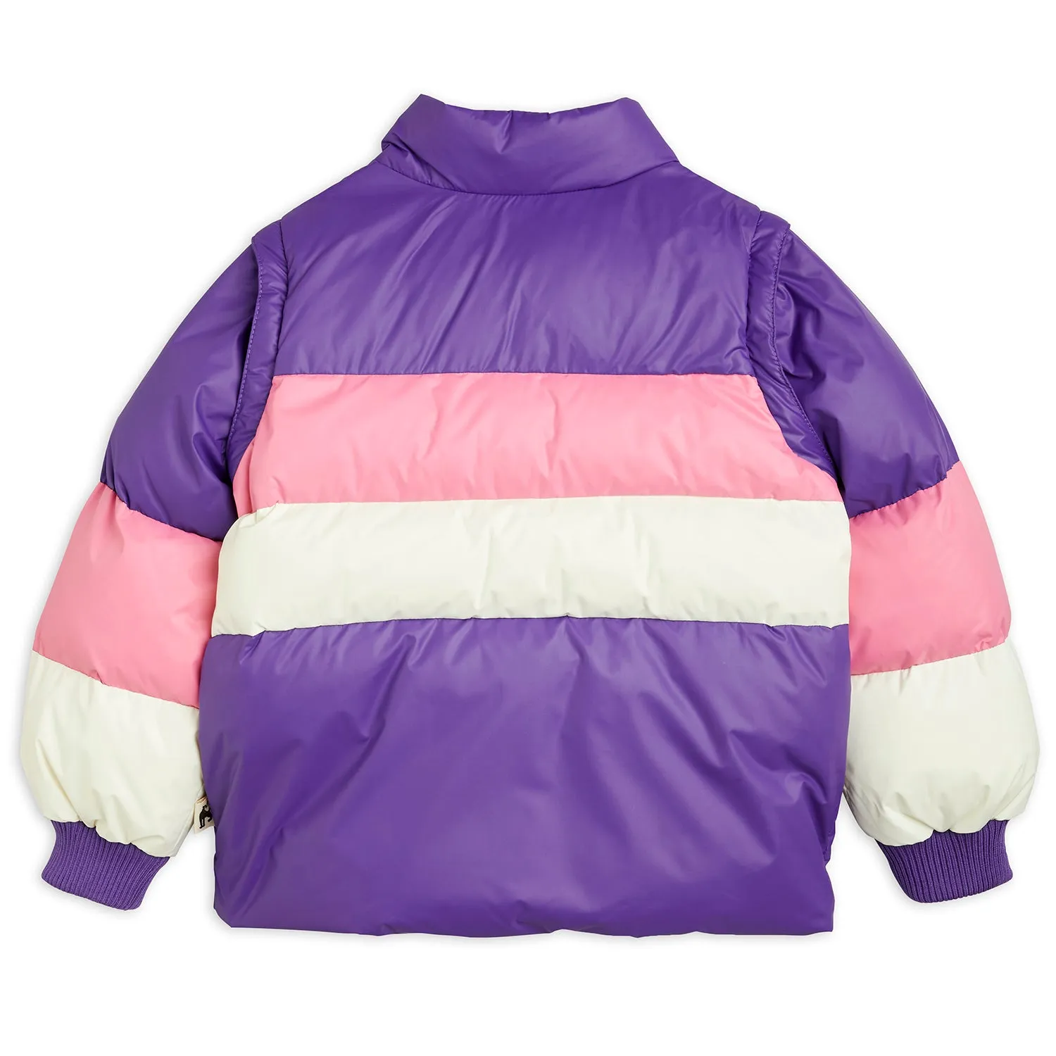 Zip Sleeve Convertible Retro Puffer Jacket
